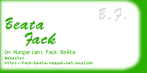 beata fack business card